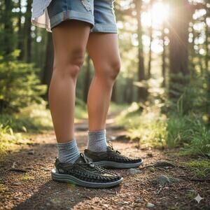 KEEN Womens Green Uneek Dark Olive Leather Sandals